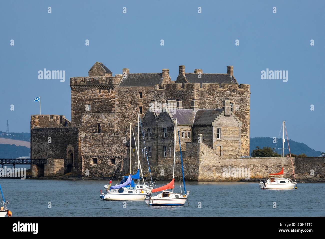 Blackness castle on the shores of the Firth of Forth. The Castle has been used in the past as a film set, most recently for the Outlander TV series. Stock Photo