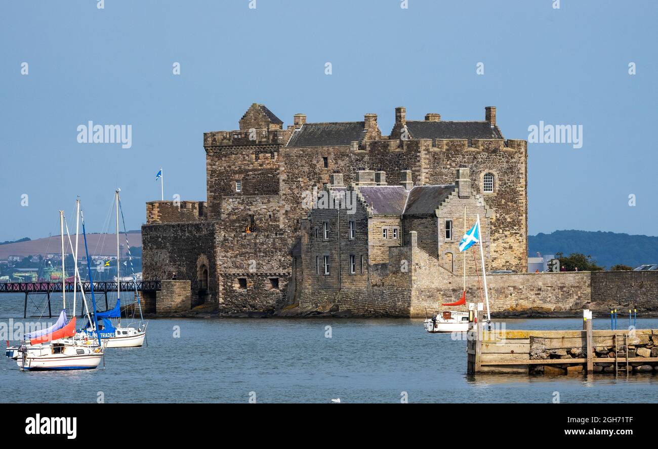 Blackness castle on the shores of the Firth of Forth. The Castle has been used in the past as a film set, most recently for the Outlander TV series. Stock Photo