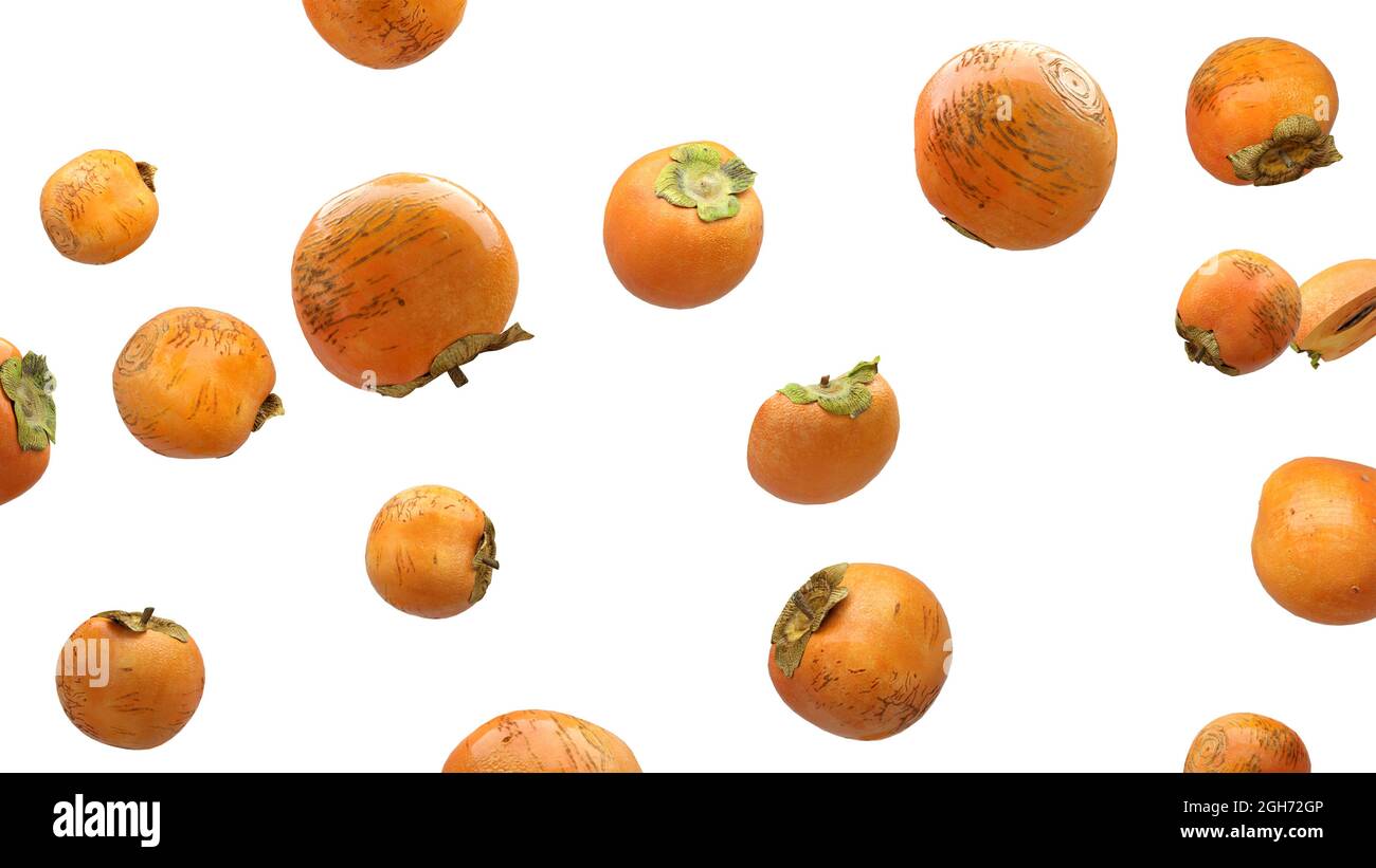 Onions are falling into space. isolated on white background. Stock Photo
