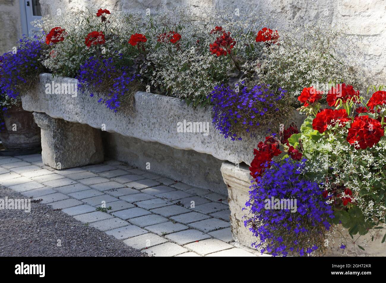 Natural Stone planter box Stock Photo Alamy