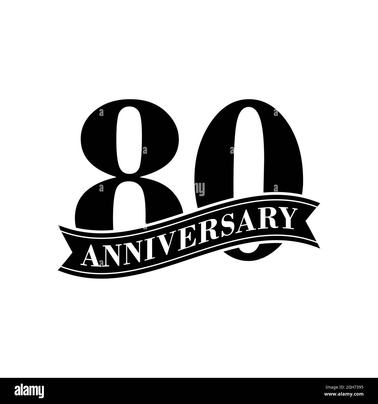 80 Years Anniversary Vector Stock Illustration Design Template Stock