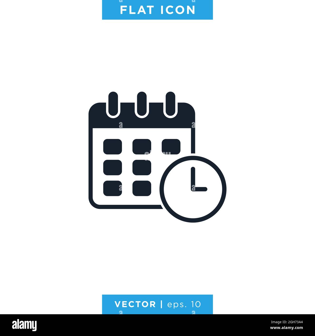 Date and time icon vector stock illustration design template. Vector ... image.