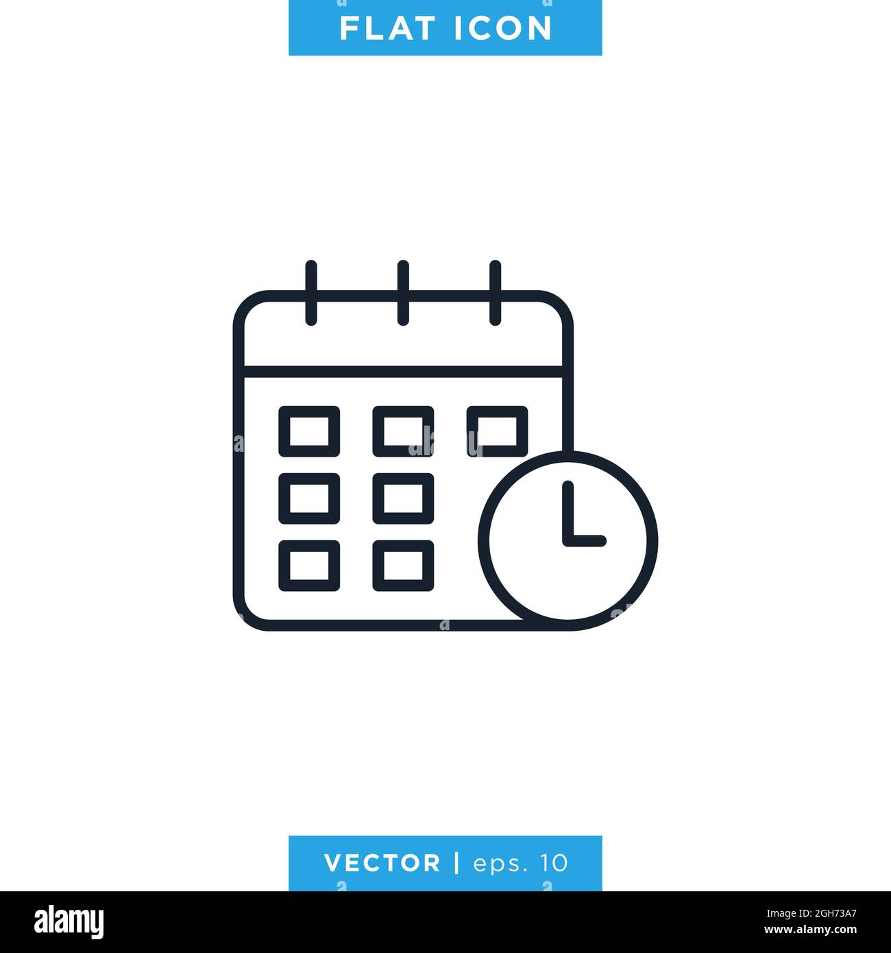 Date and time icon vector stock illustration design template. Vector ...