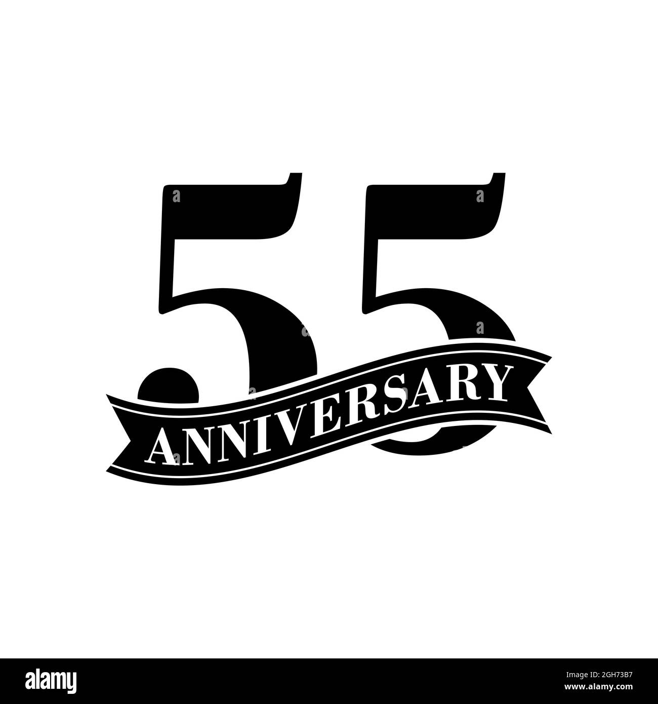 55 Years Anniversary Vector Stock Illustration Design Template Stock