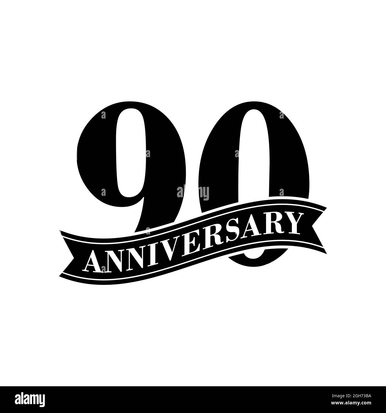 90 Years Anniversary Vector Stock Illustration Design Template Stock