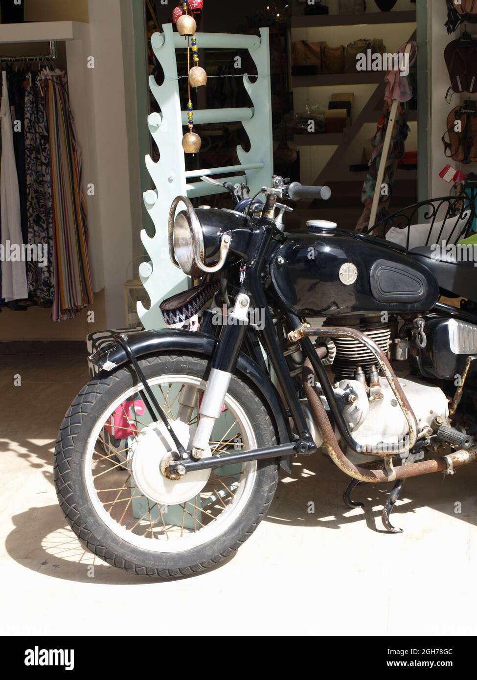 Black BMW motorcycle at Kassiopi, Corfu, Greece Stock Photo - Alamy