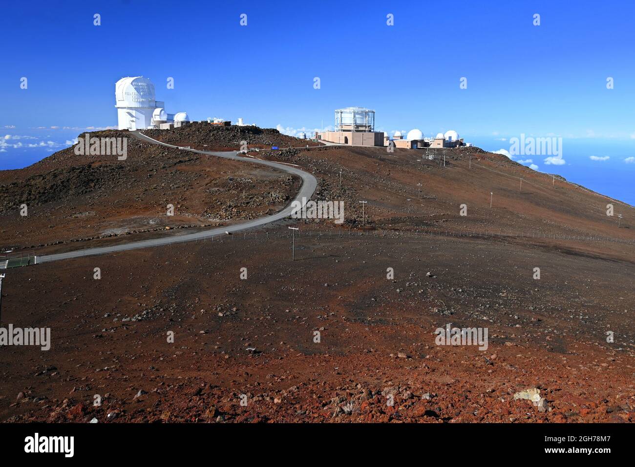 The Haleakala Observatory view from the summit on Mt. Haleakala on the island of Maui in Hawaii