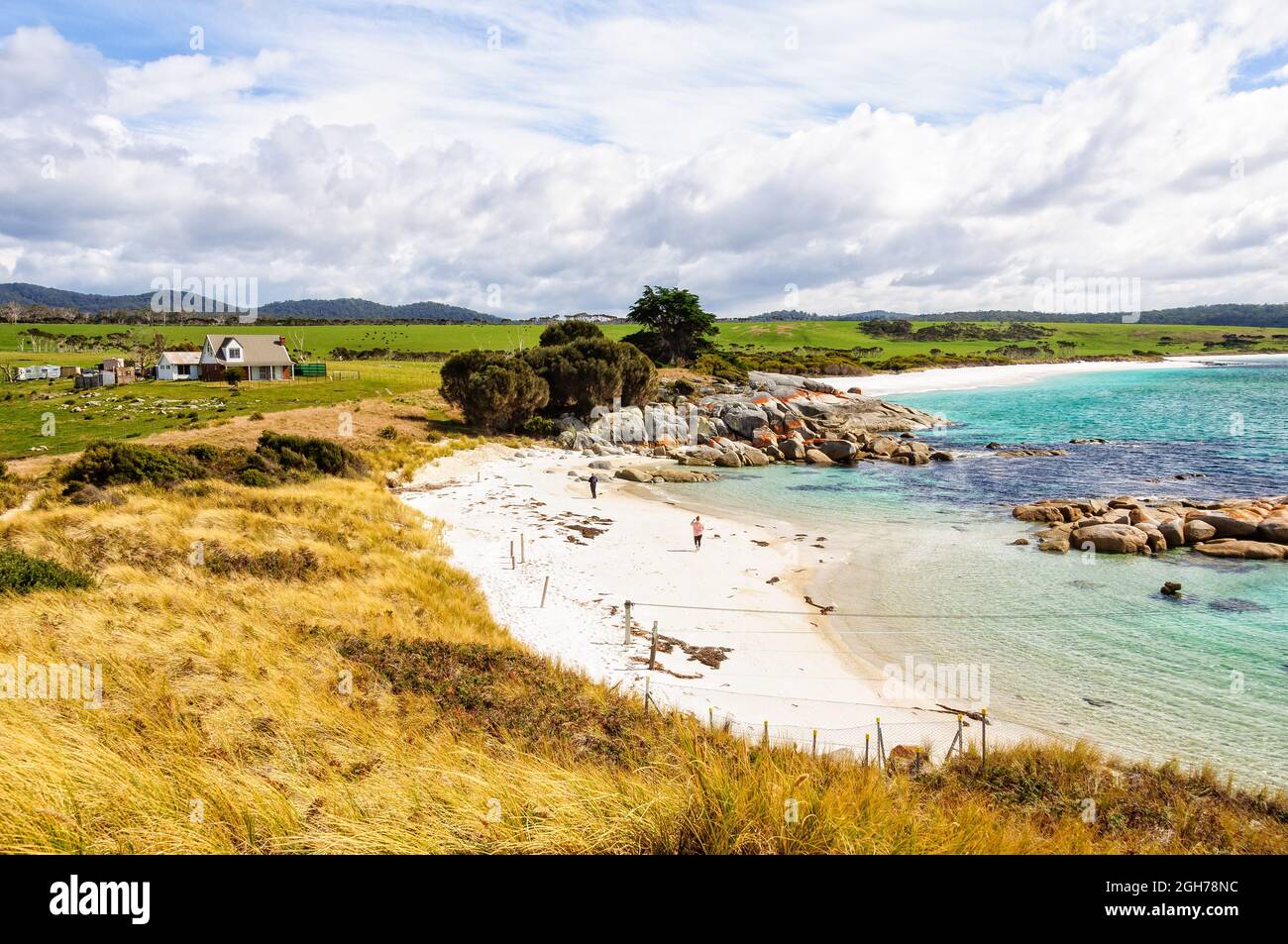 Small sandy beach - The Gardens, Tasmania, Australia Stock Photo