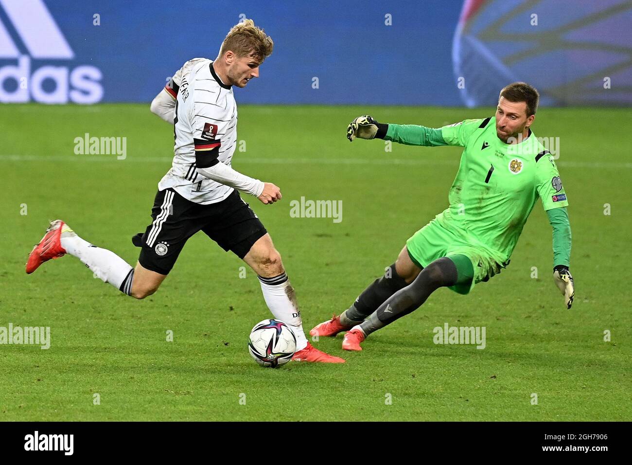Stuttgart Germany 6th Sep 21 Timo Werner L Of Germany Vies With David Yurchenko Of Armenia During The Fifa World Cup Qatar 22 European Qualifiers Group J Football Match Between Germany And Stuttgart Germany 6th Sep 21 Timo Werner L Of Germany Vies With David Yurchenko Of Armenia During The Fifa World Cup Qatar 22 European Qualifiers Group J Football Match Between Germany And