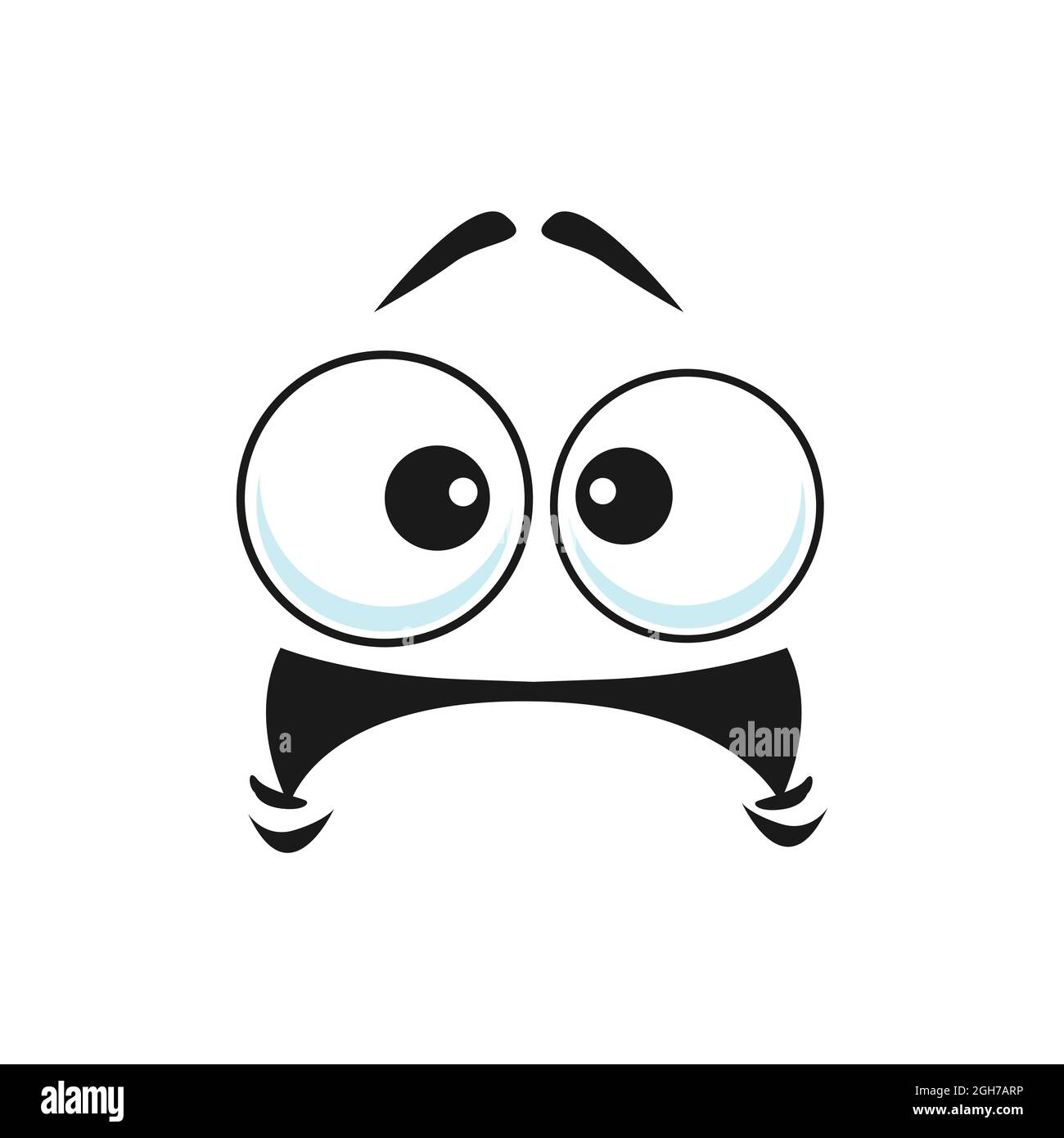 Image Details INH_18984_46595 - Emoji with shocked facial expression  isolated face with eyes in different sides. Vector scared or surprised  smiley, terrified or frightened emoticon. Afraid emoji with big pop-eyes,  cartoon character.