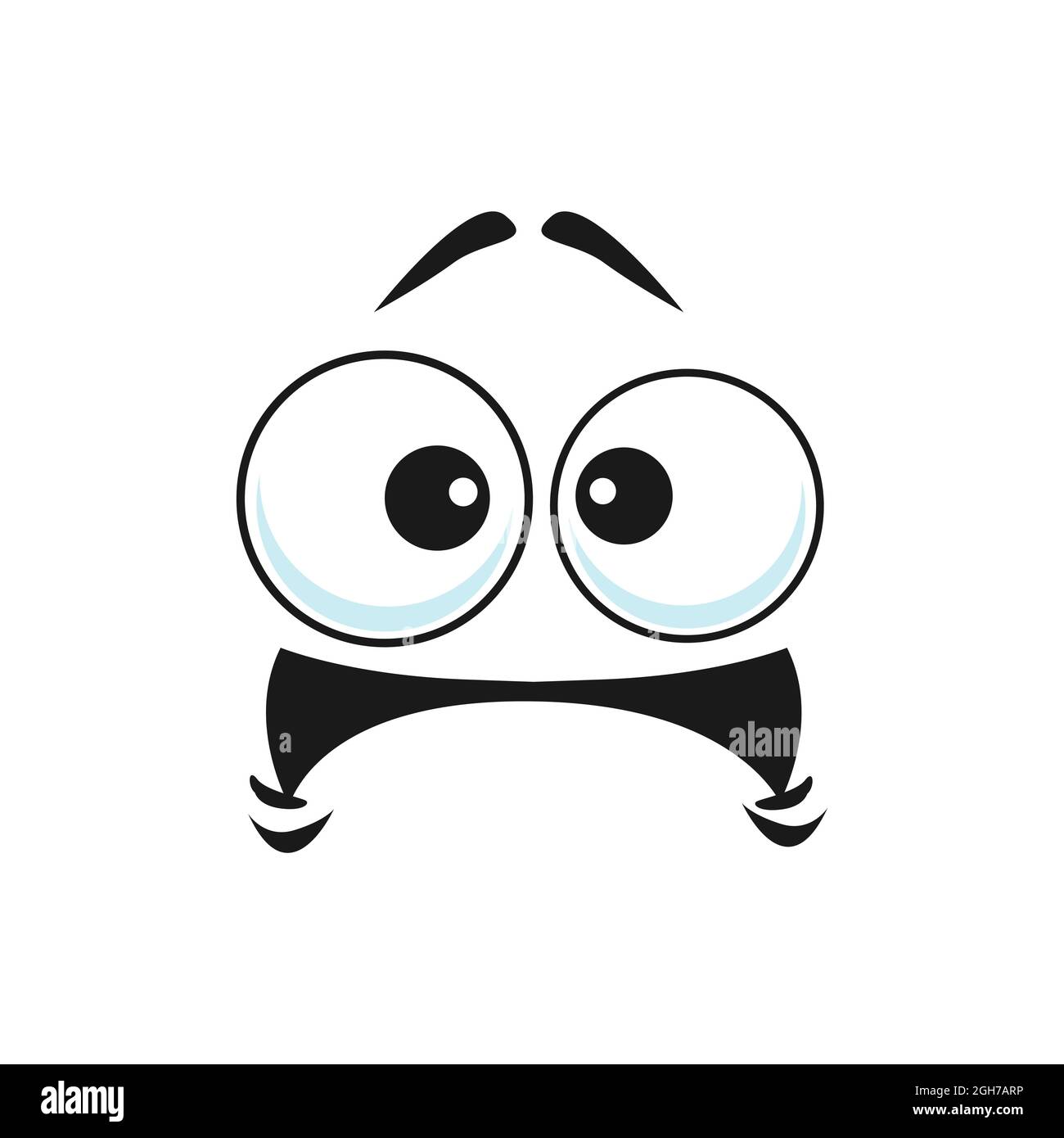 Emoji icon shocked face scared emoticon Royalty Free Vector