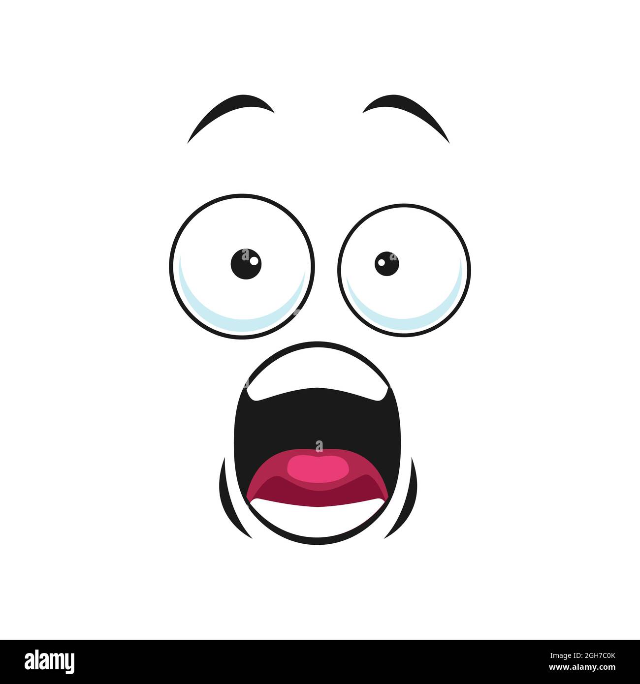 Image Details INH_18984_45153 - Terrified or frightened emoticon, emoji  with shocked facial expression isolated icon. Vector scared or surprised  smiley, afraid or horrified. Worried, unsure amazed emoticon with open  mouth, big eyes.