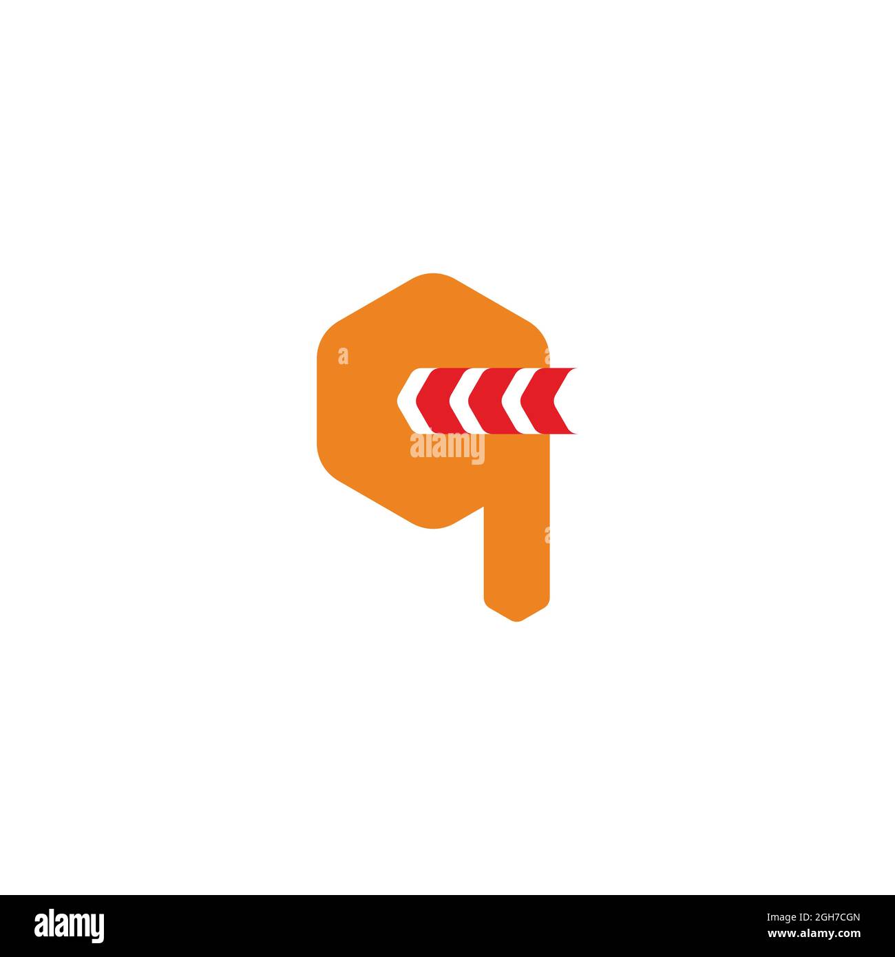 letter cq arrows geometric logo vector Stock Vector