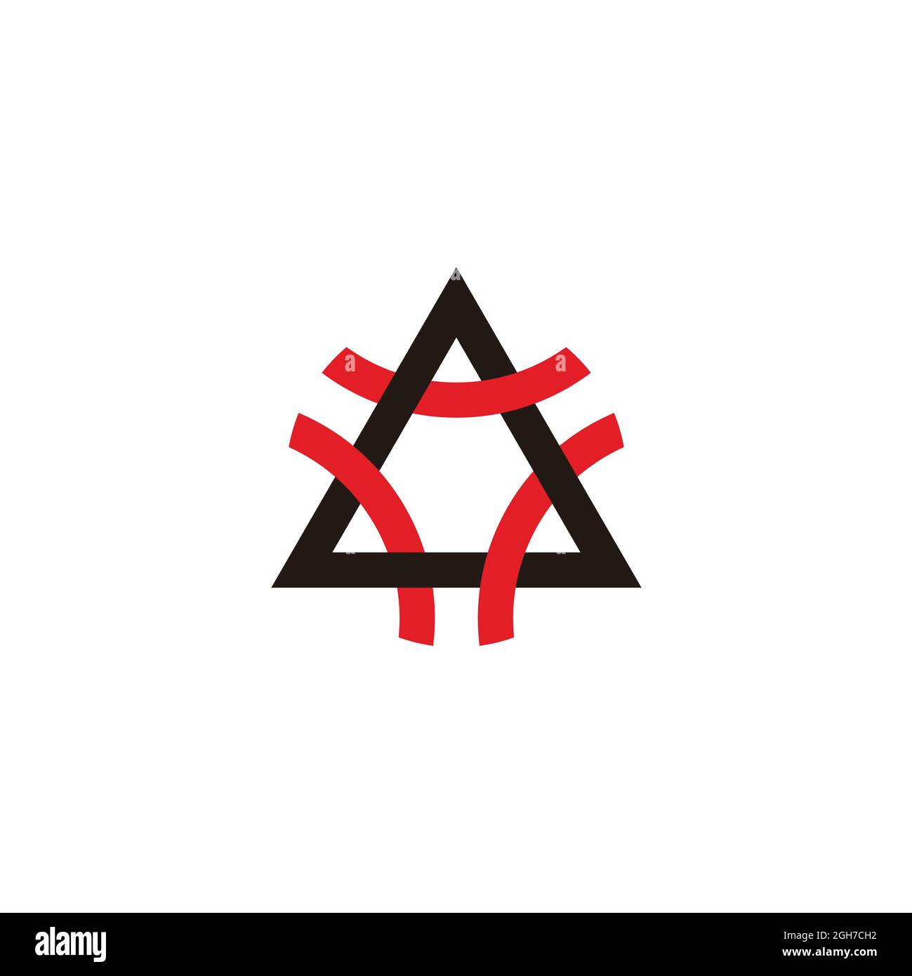 triangle letter a colorful line overlap logo vector Stock Vector