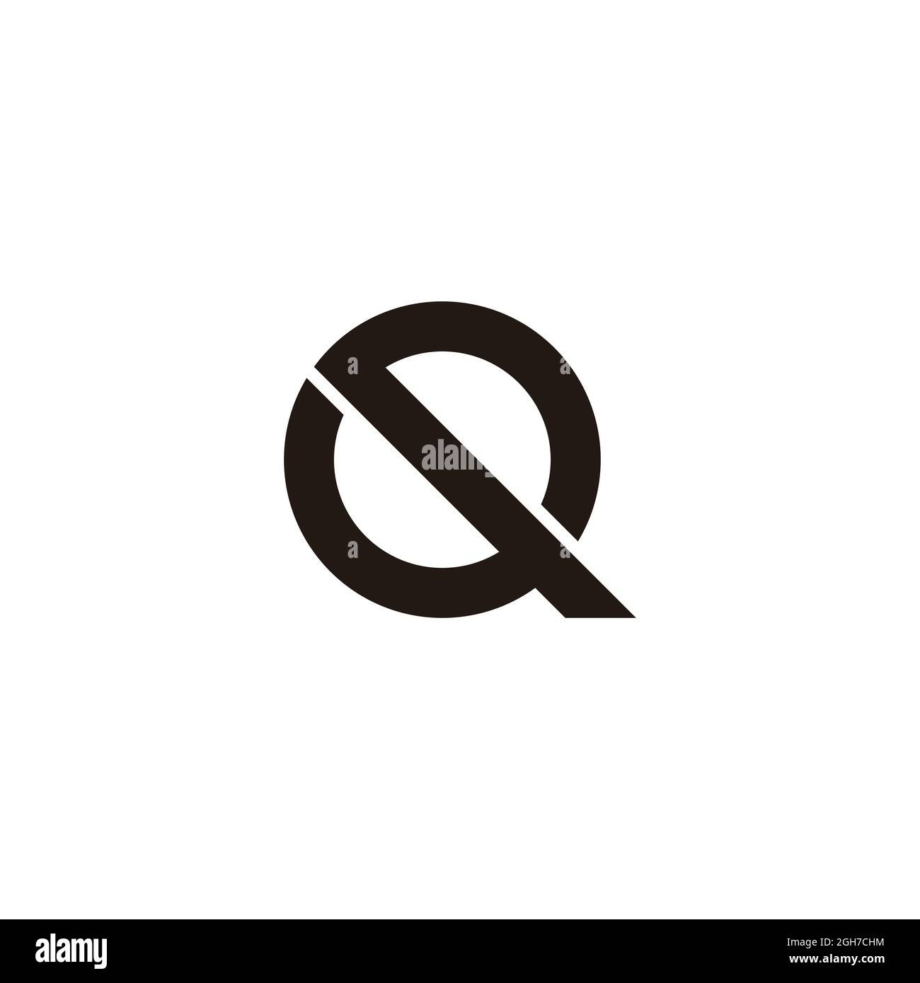 letter sq qs simple circle geometric line logo vector Stock Vector