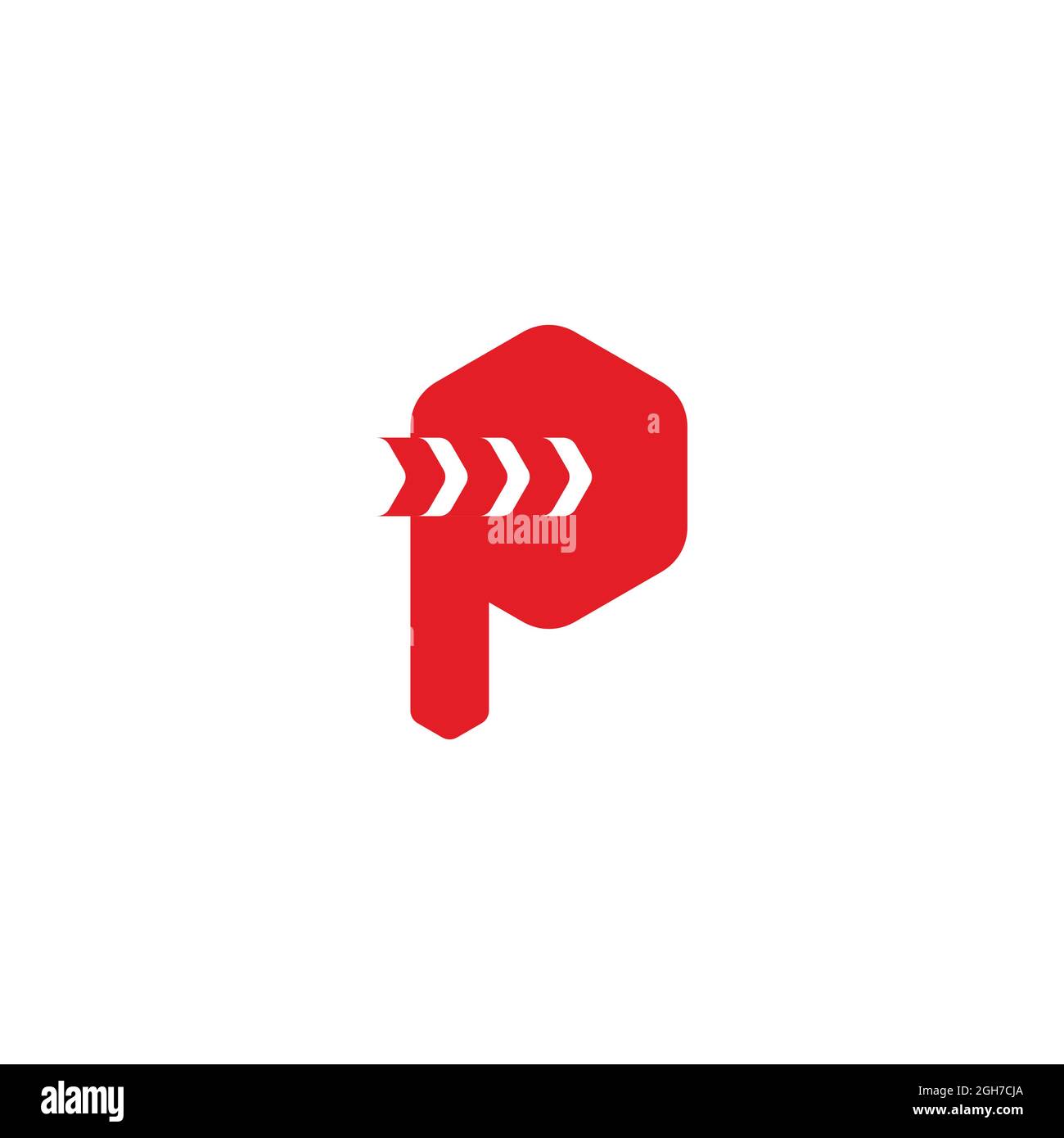 letter p stripes motion arrow simple geometric logo vector Stock Vector