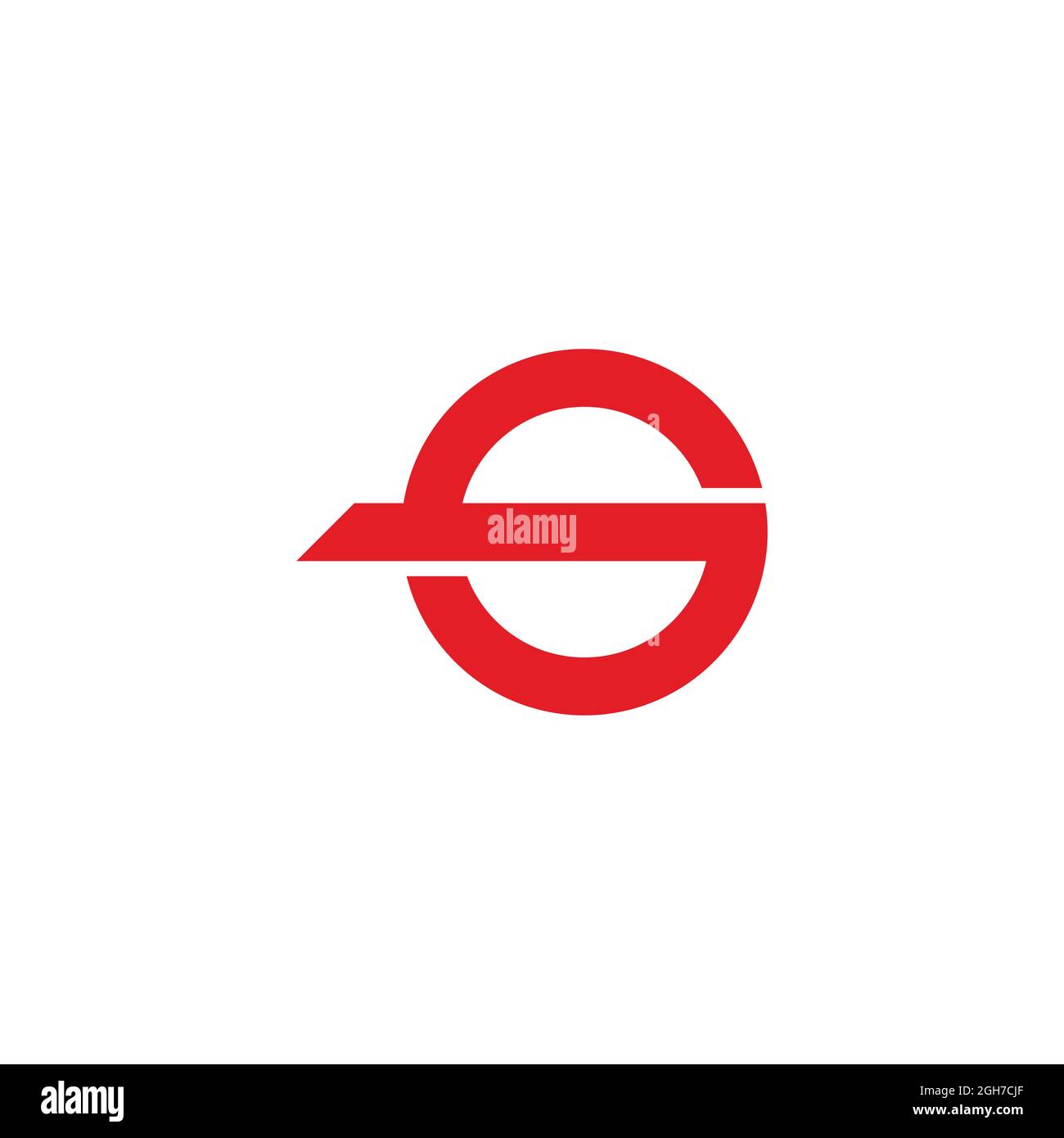 letter s simple circle geometric red logo vector Stock Vector