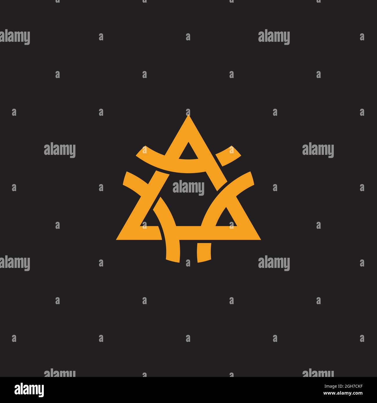triangle linked curves line geometric flat simple logo vector Stock Vector