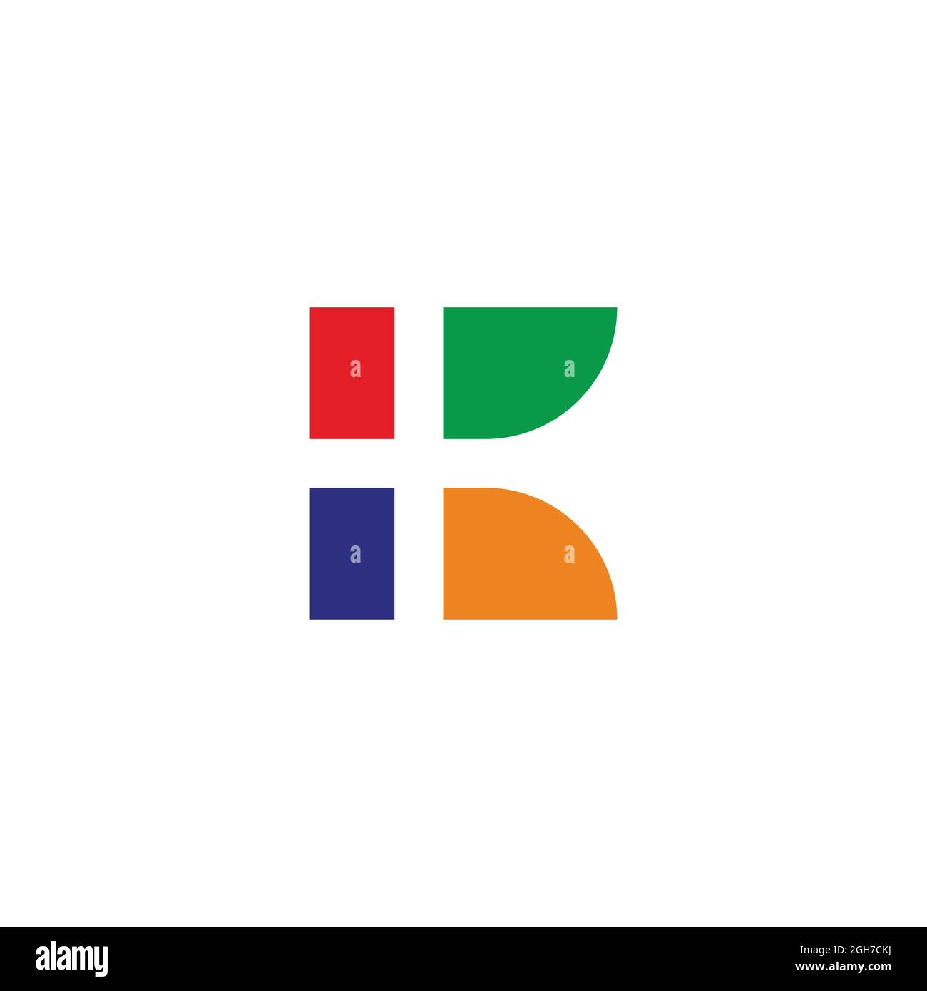 letter k colorful motion geometric simple logo vector Stock Vector