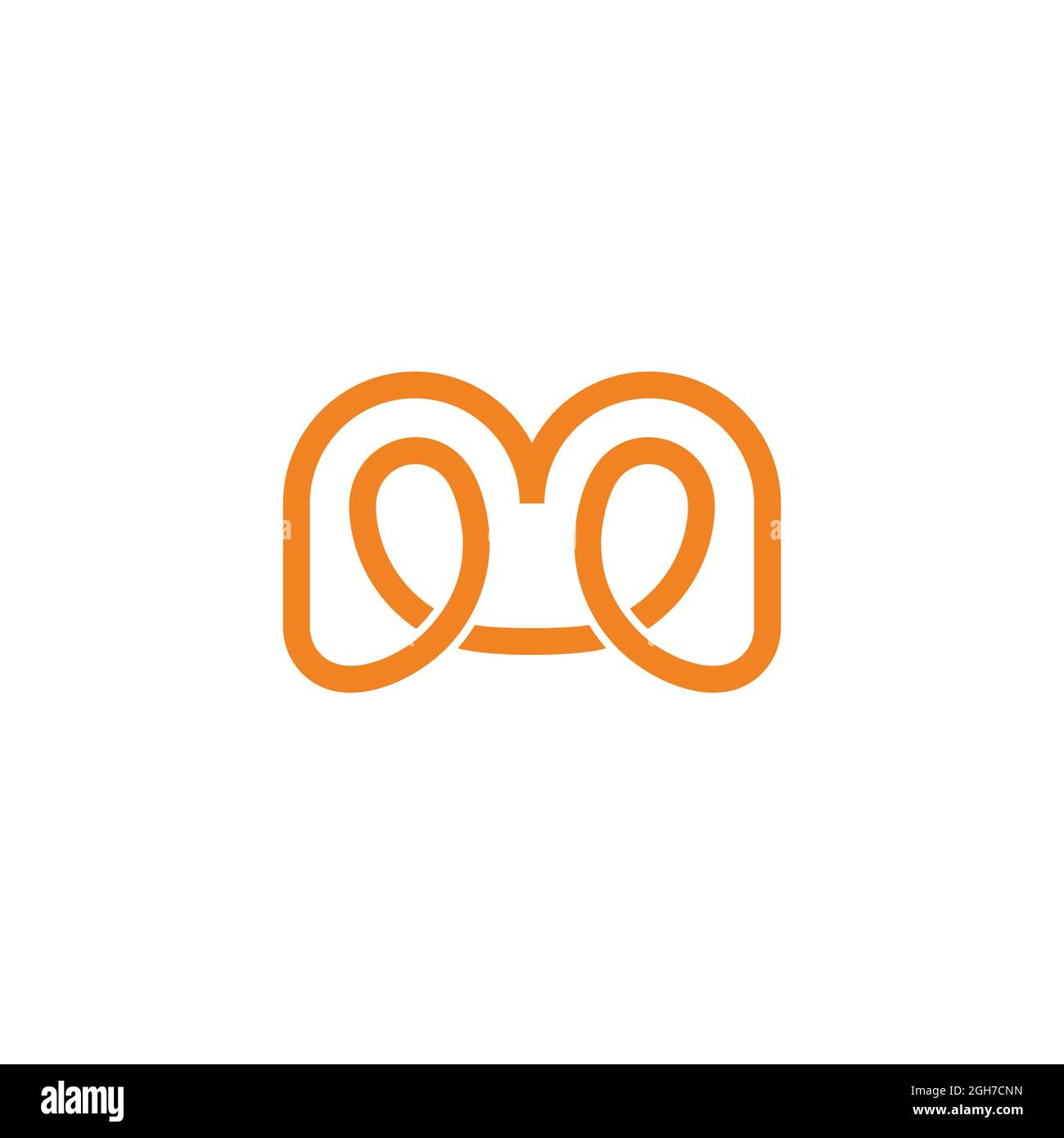 letter me abstract thin loop line logo vector Stock Vector