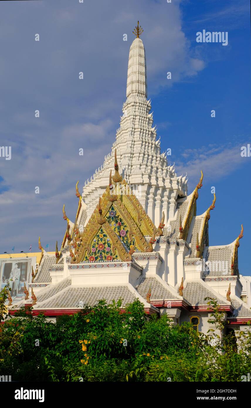 Wat Lak Mueang or the City Pillar Shrine contains Bangkok's city pillar set by King Rama I on 21 April 1782 to found Bangkok. Stock Photo