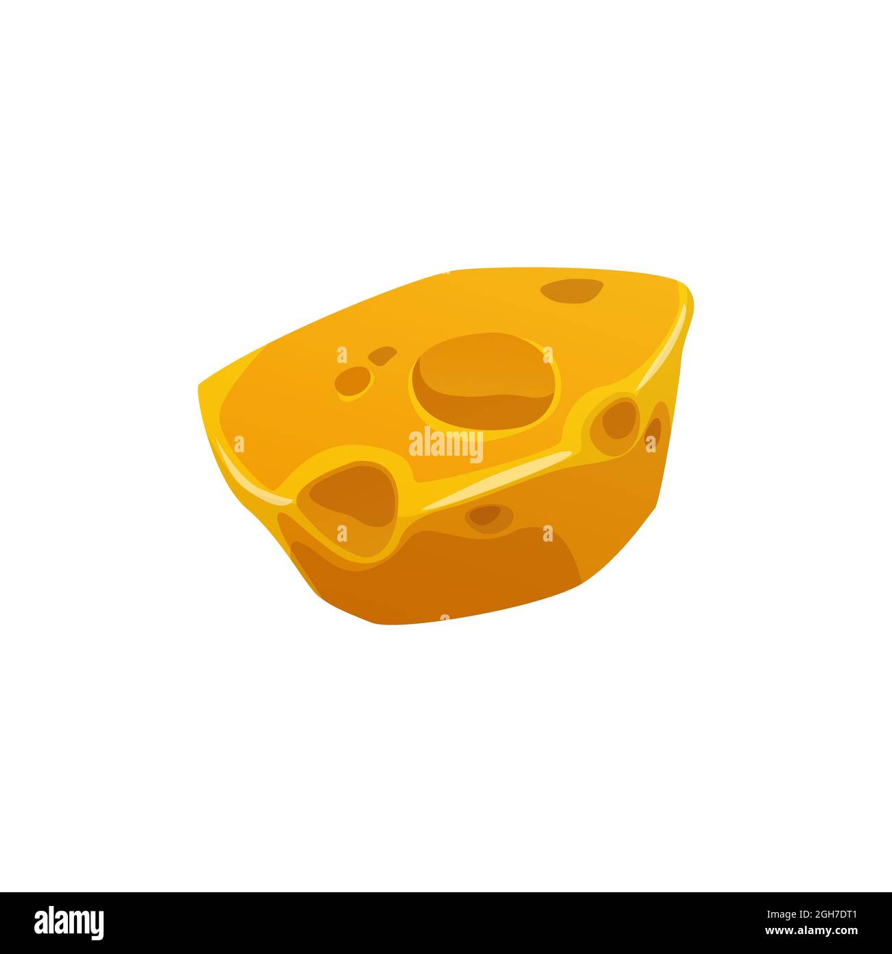 Swiss cheese Emmental dairy food of cows milk isolated cartoon icon. Vector dietary food