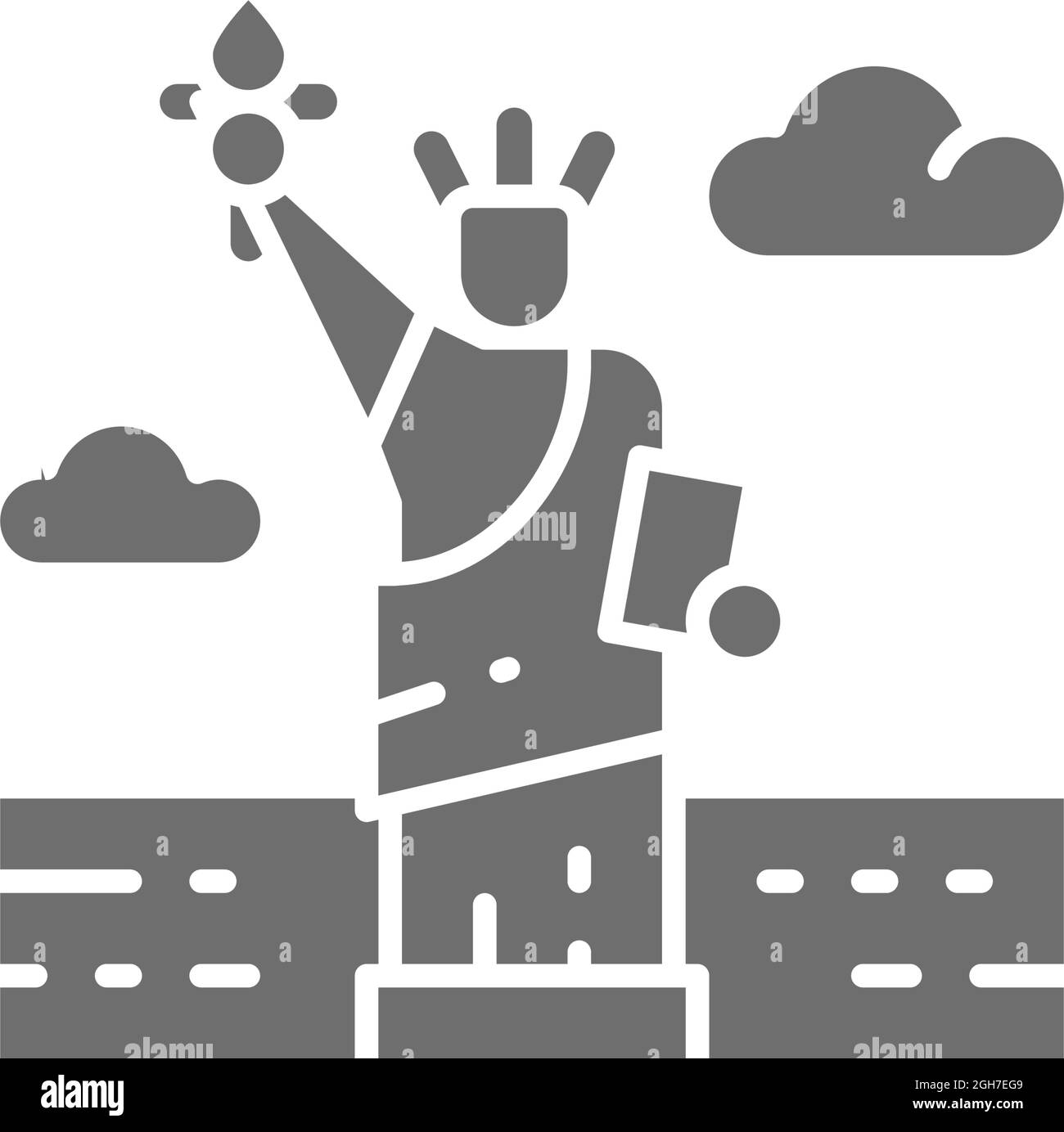Statue of Liberty, USA, landmark grey icon Stock Vector Image & Art - Alamy