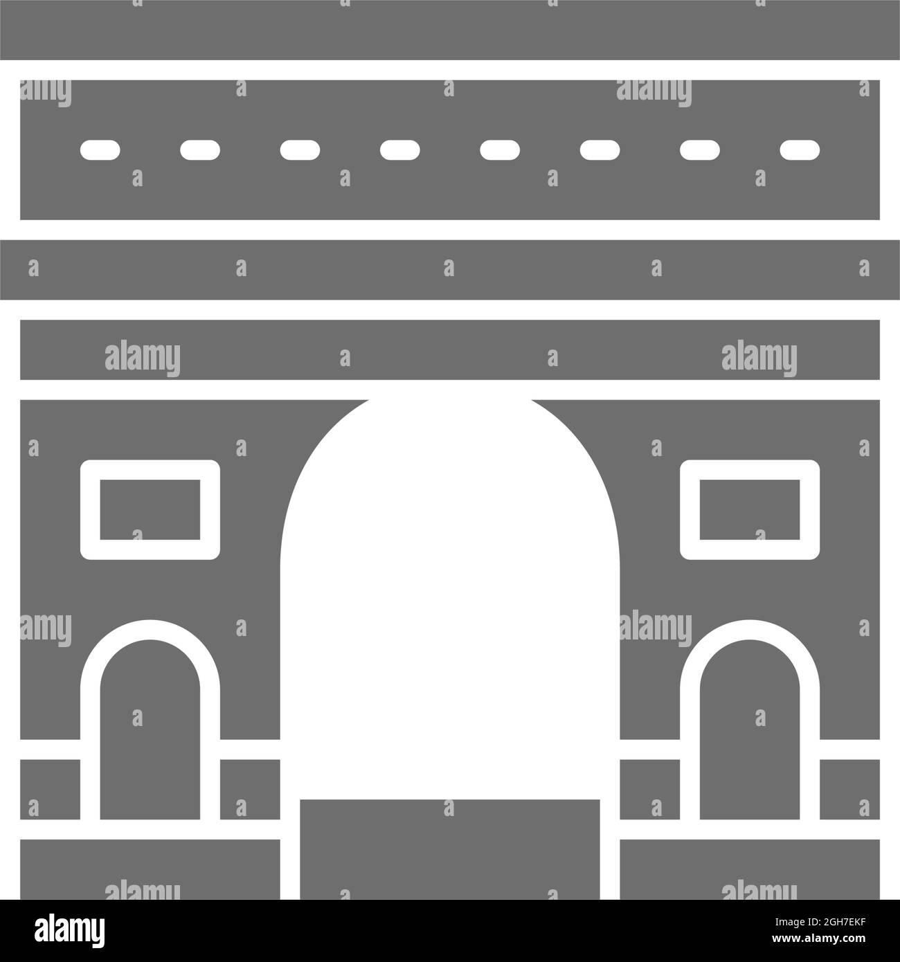 Vector Triumphal Arch, France, landmark grey icon Stock Vector Image ...