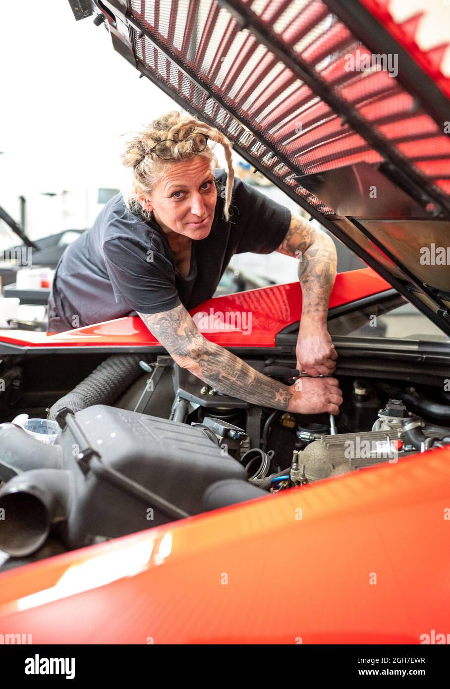 Egestorf, Germany. 17th Aug, 2021. Tanja Trautmann, master mechanic and