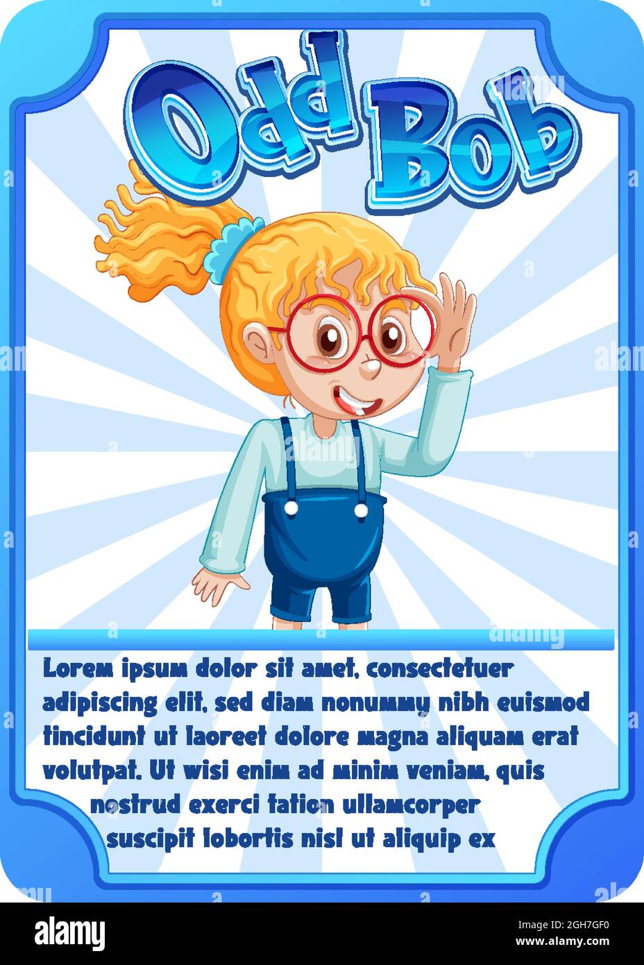 Character game card with word Odd Bob illustration Stock Vector Image