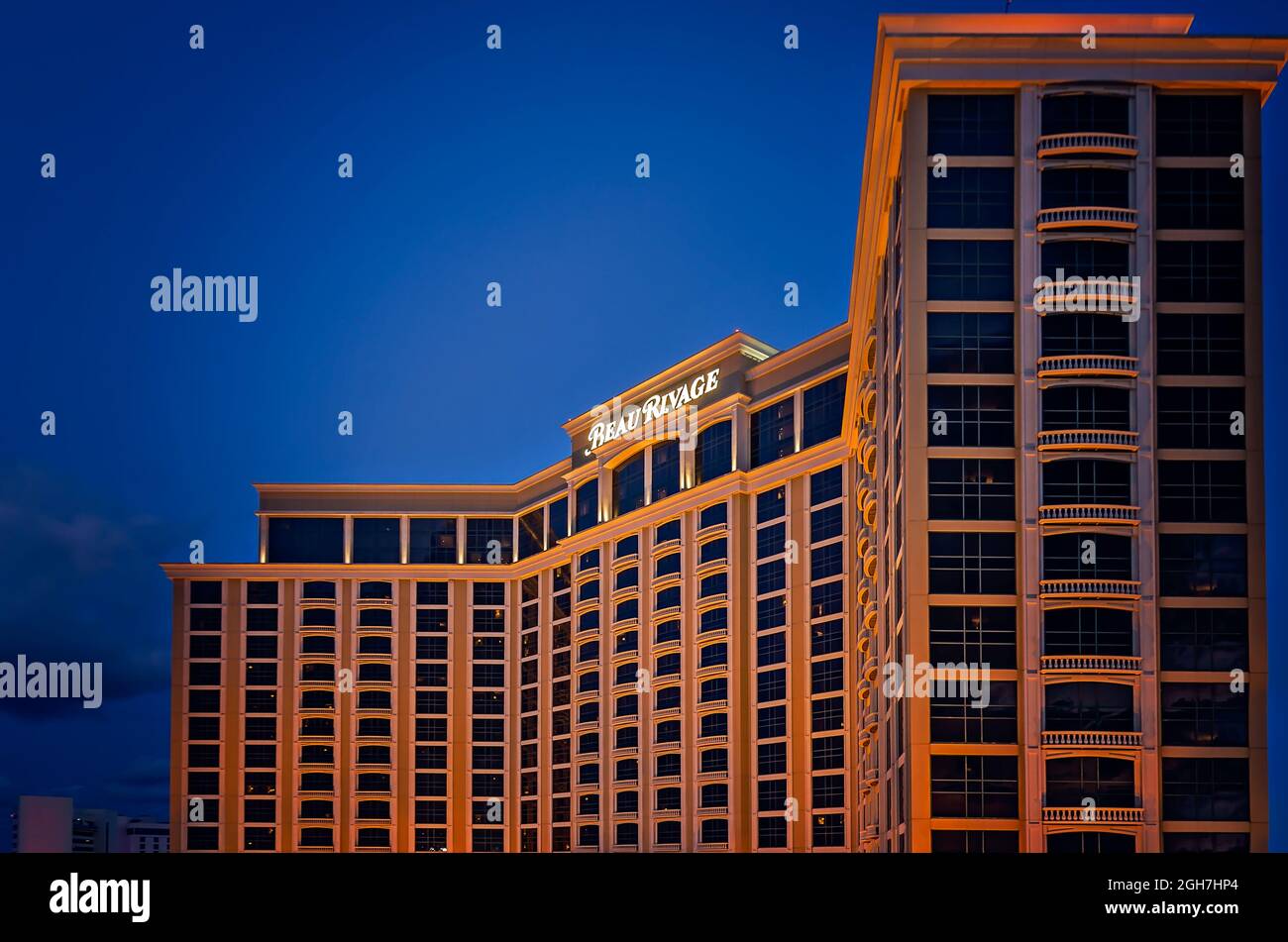 Beau Rivage Casino is pictured, Sept. 5, 2021, in Biloxi, Mississippi. Beau Rivage is owned and operated by MGM Resorts International. Stock Photo
