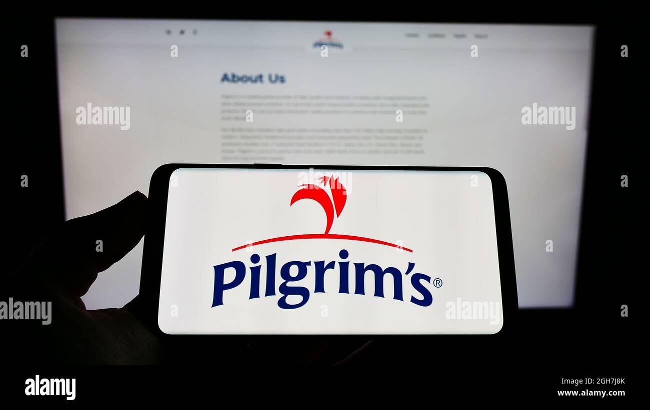 Person Holding Cellphone With Logo Of American Food Company Pilgrim S Pride Corporation On Screen In Front Of Web Page Focus On Phone Display Stock Photo Alamy Person Holding Cellphone With Logo Of American Food Company Pilgrim S Pride Corporation On Screen In Front Of Web Page Focus On Phone Display Stock Photo Alamy
