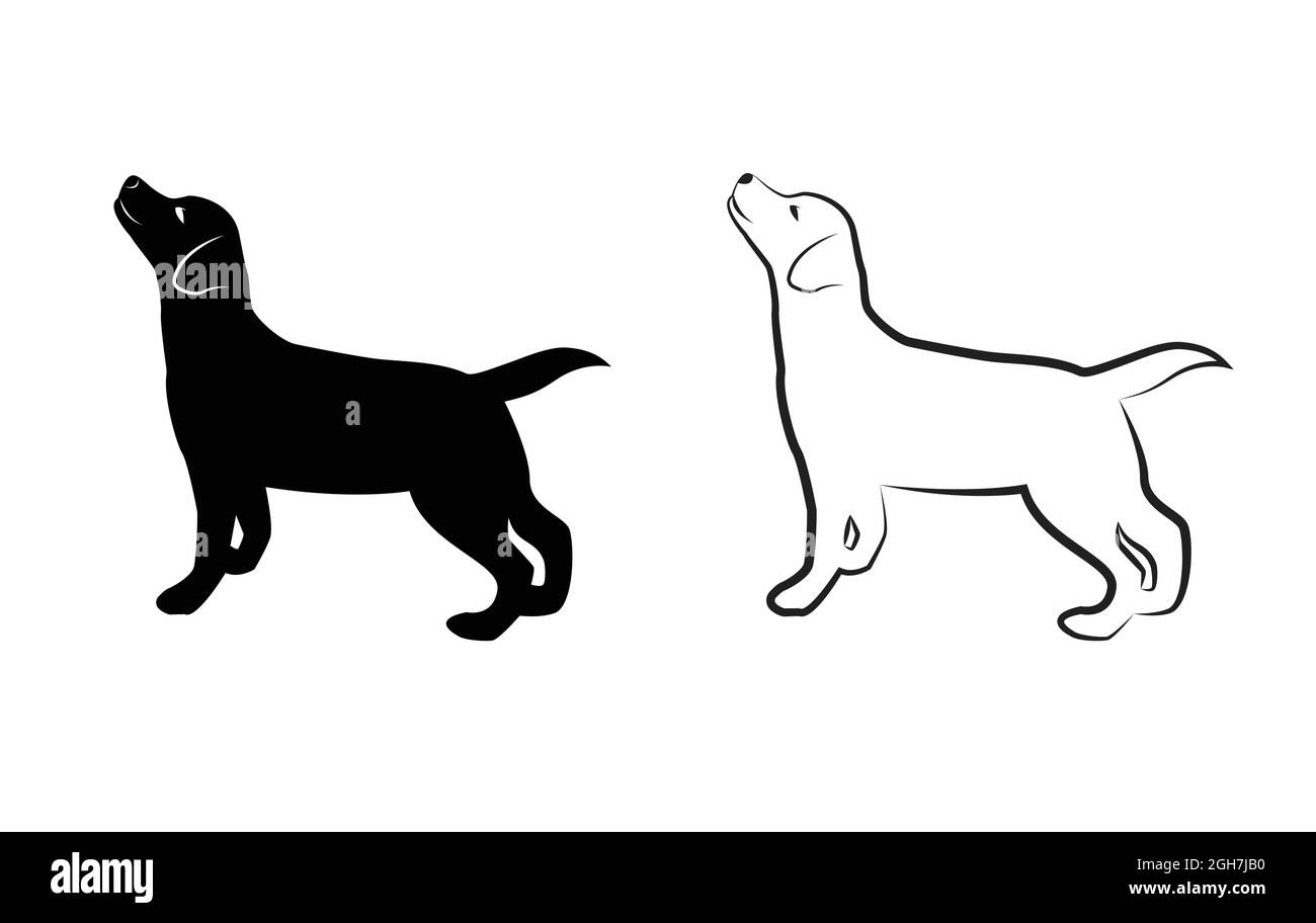Labrador Simple Vector Image Vector image of dog labrador on white background. Easy editable layered ...