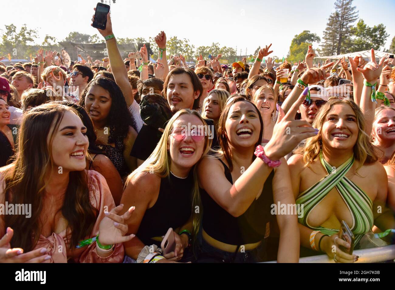 Napa, California, 5th September, 2021, Crowd shot at the 2021 BottleRock Festival. Credit: Ken Howard/Alamy Live News Stock Photo