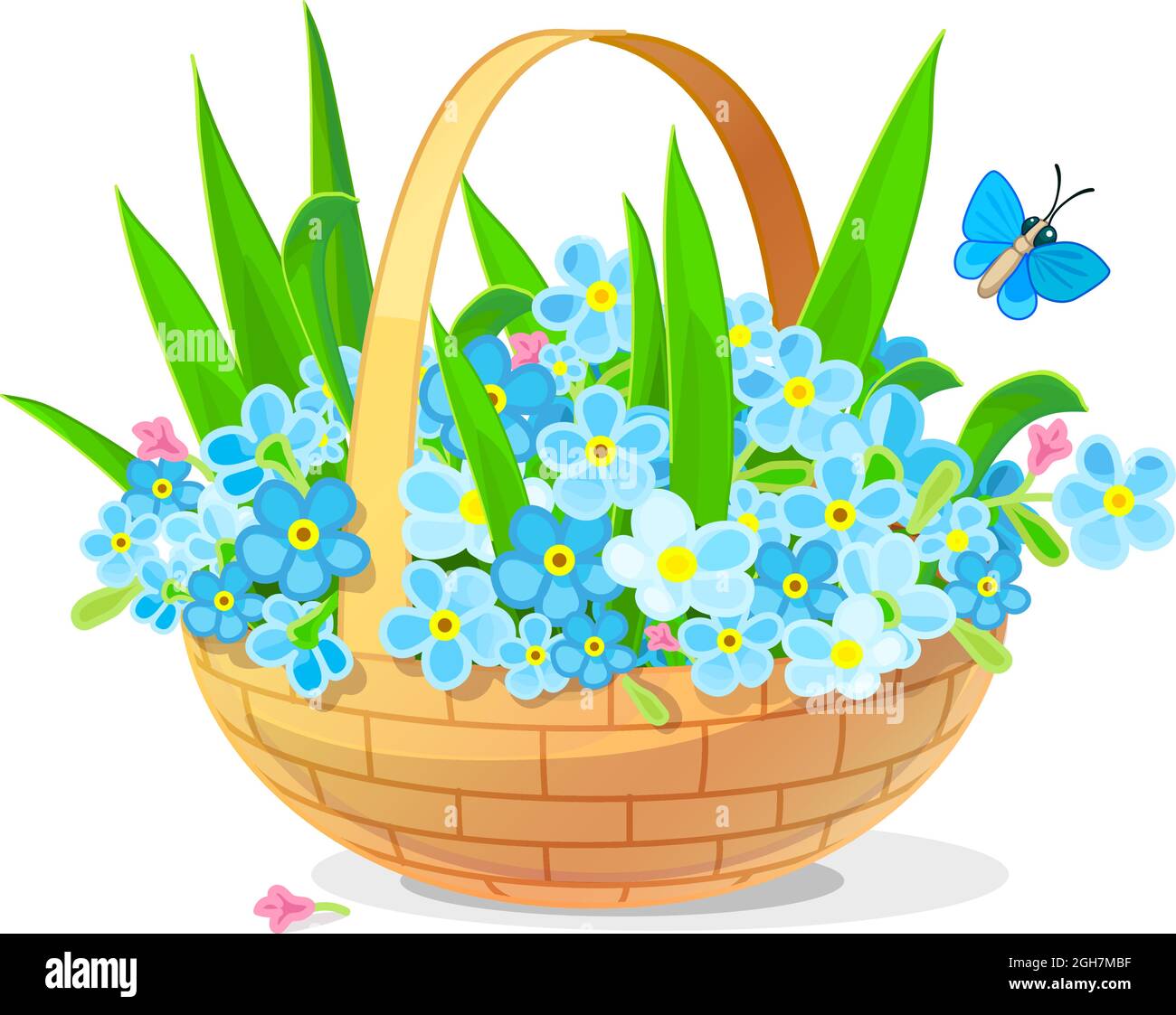 vector cartoon summer, spring flowers clip art Stock Vector Image & Art