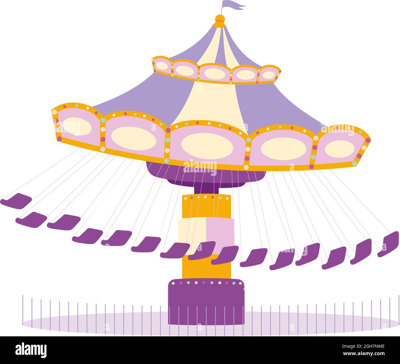 Carousel semi flat color vector object Stock Vector