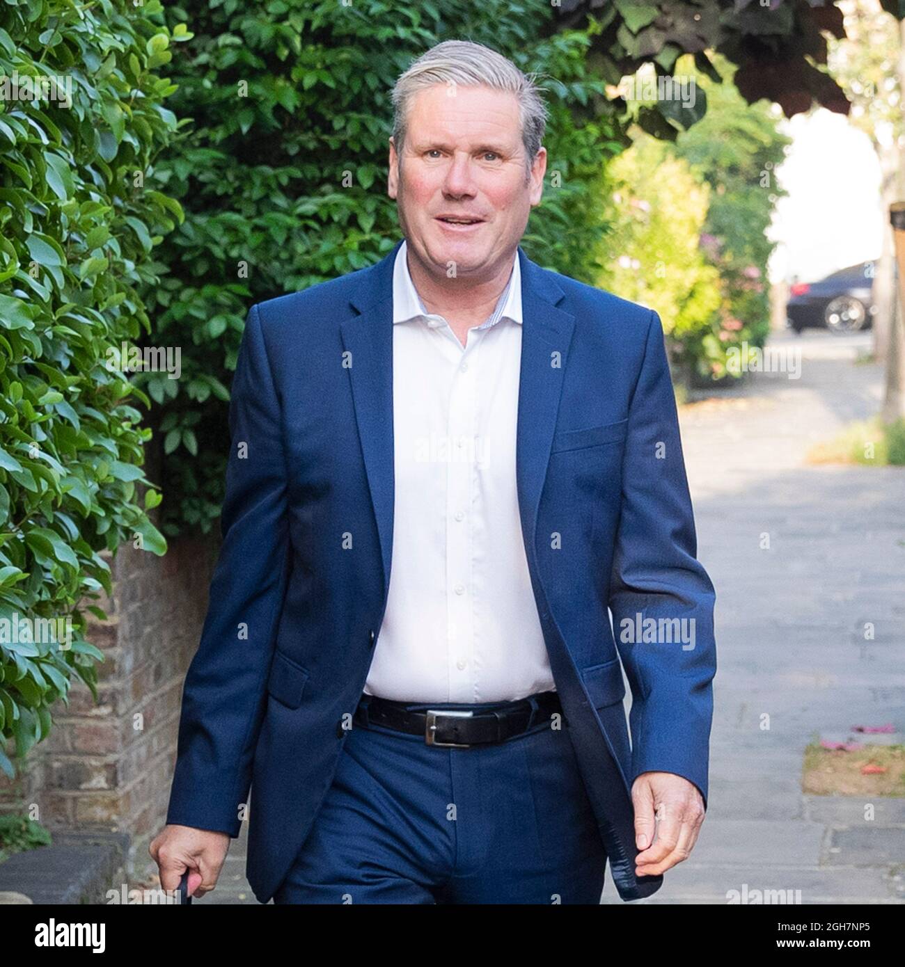 Sir Keir Starmer the leader of the Labour Part leaves his North London home on the 6th of September 2021 Stock Photo