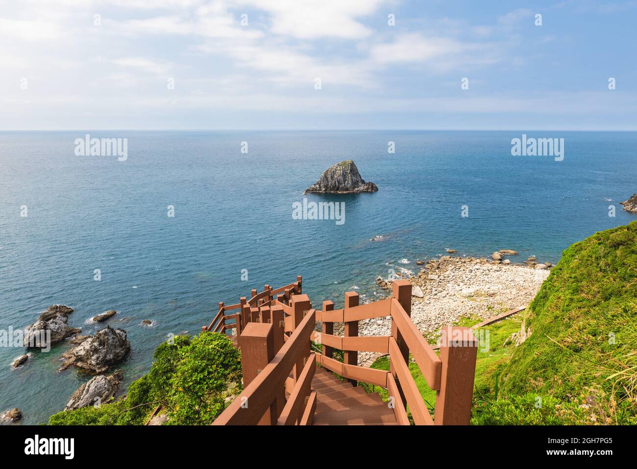 scenery from the top of keelung islet at north taiwan Stock Photo