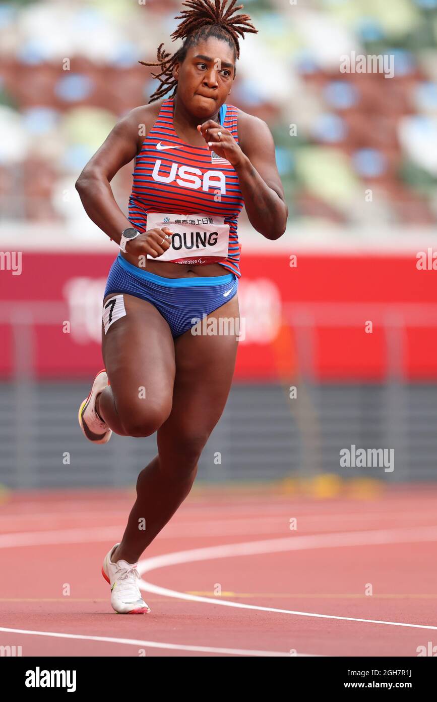YOUNG Deja (USA) competes in the Athletics Women's 200m T47 Final