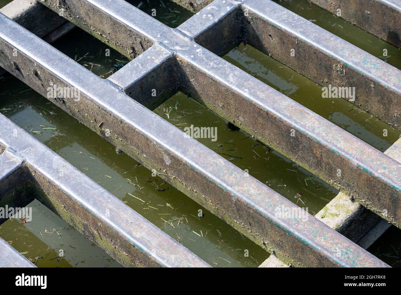 Close up of a cattle grid, in Geltsdale, Cumbria, North Pennines Stock Photo