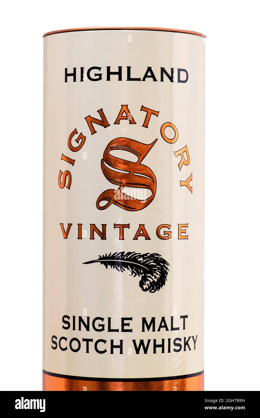 box of SIGNATORY single malt scotch whisky Stock Photo