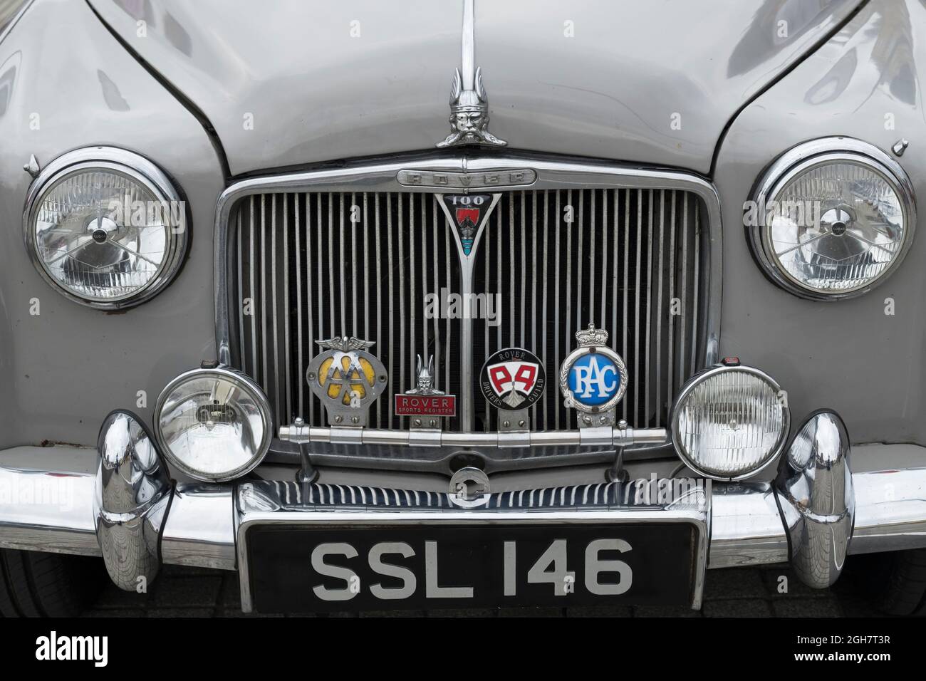 A classic Rover 100 from 1960 in grey. Stock Photo