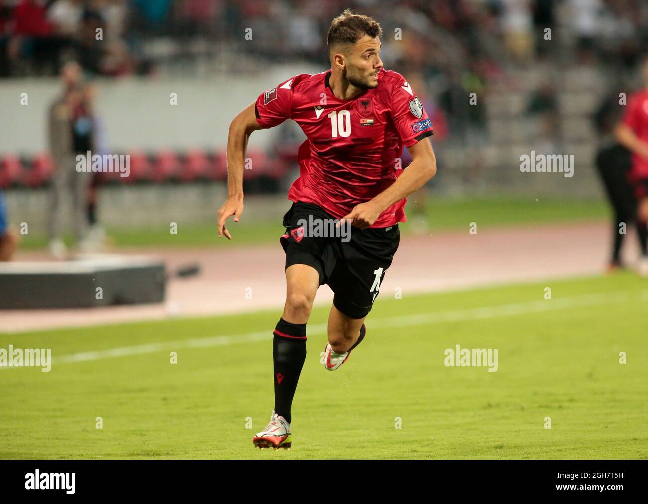Marsel Ismajgjeci of Kf Tirana during the first round of UEFA Champions  League 2022-2023, football match between Kf Tirana and F91 Dudelange at Air  Al Stock Photo - Alamy