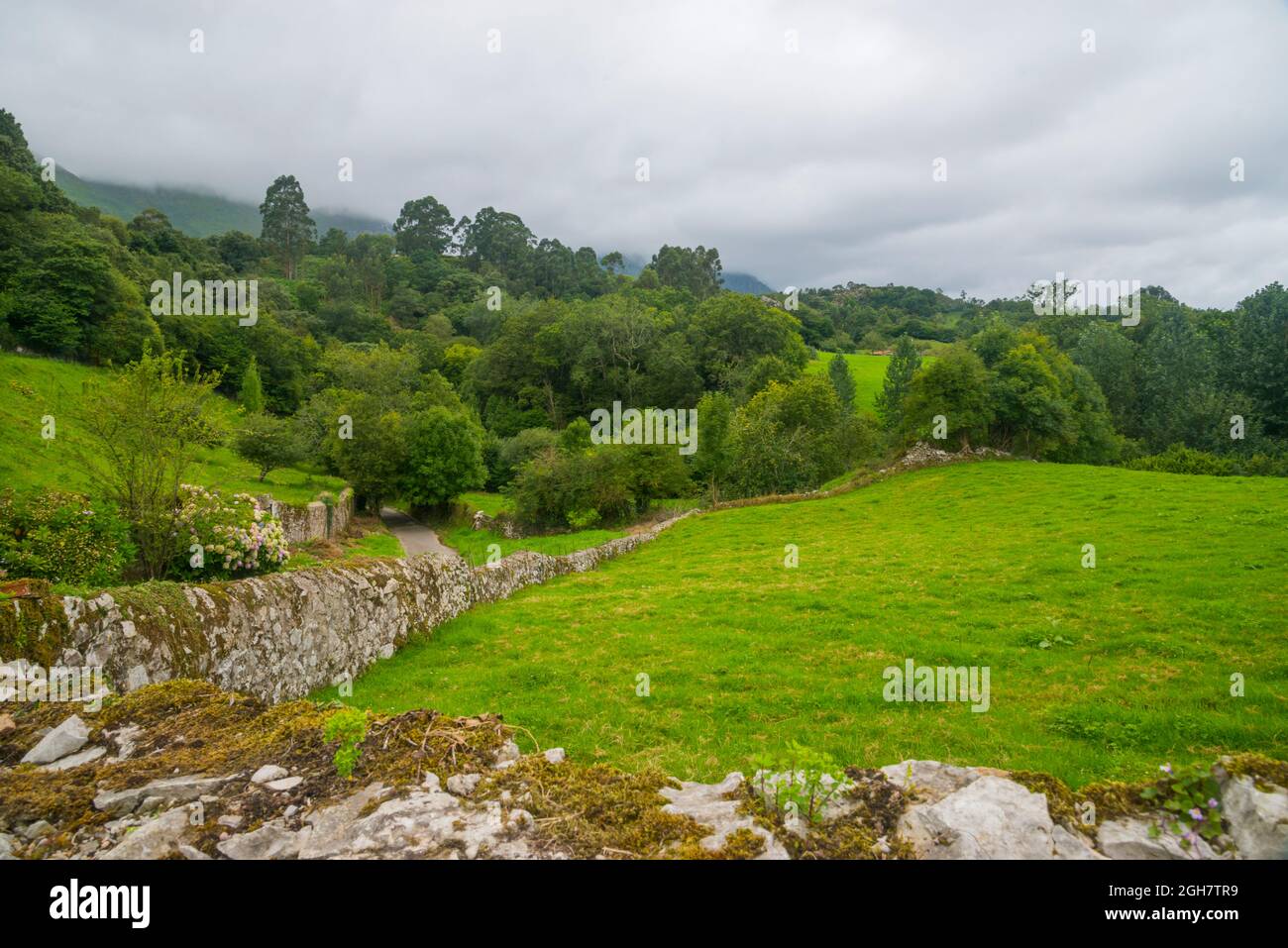 Landscape. Porrua, Asturias, Spain. Stock Photo