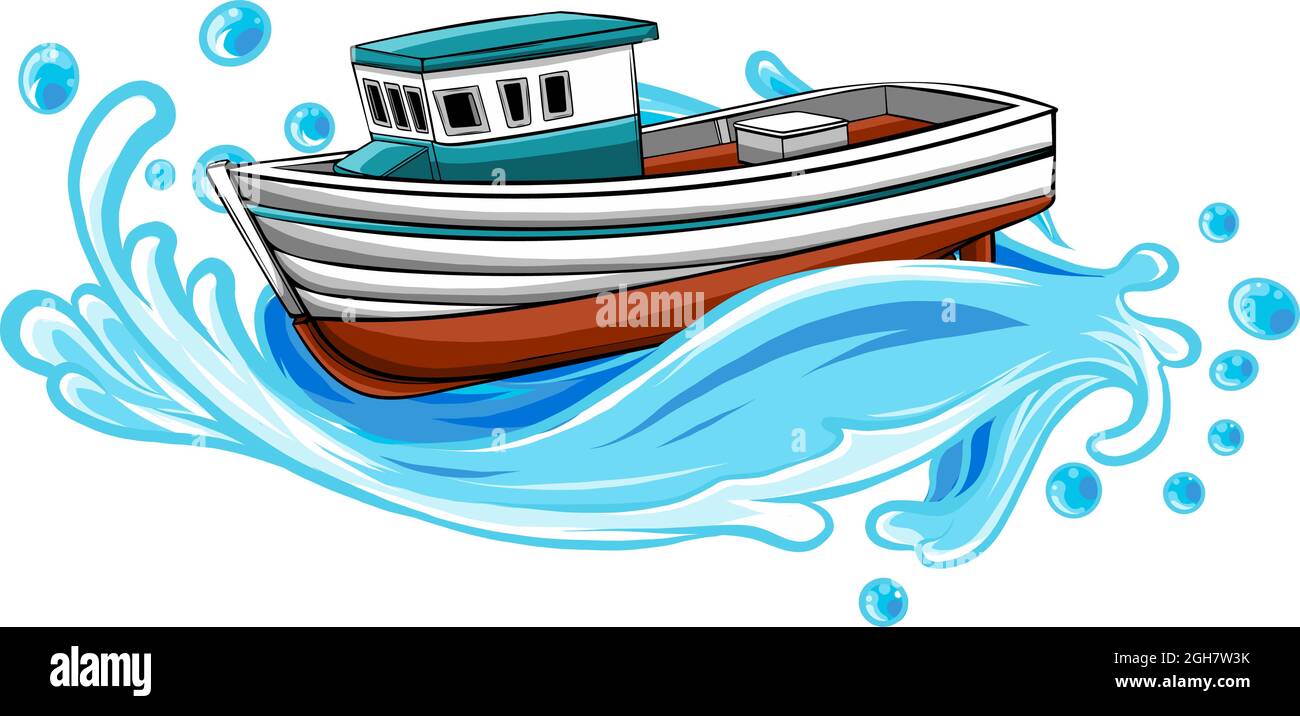 Fishing boat on sea vector illustration design Stock Vector Image & Art -  Alamy