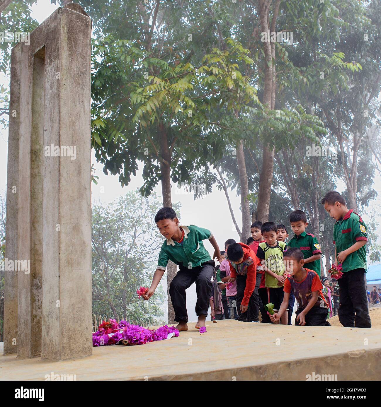 Students in a school in Bandarban - Bangladesh. Stock Photo