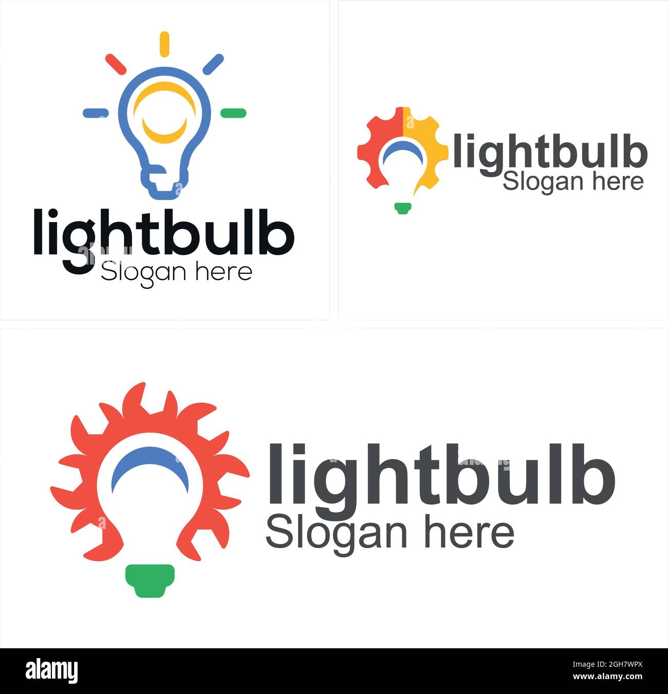 Technology engineering light bulb logo design Stock Vector