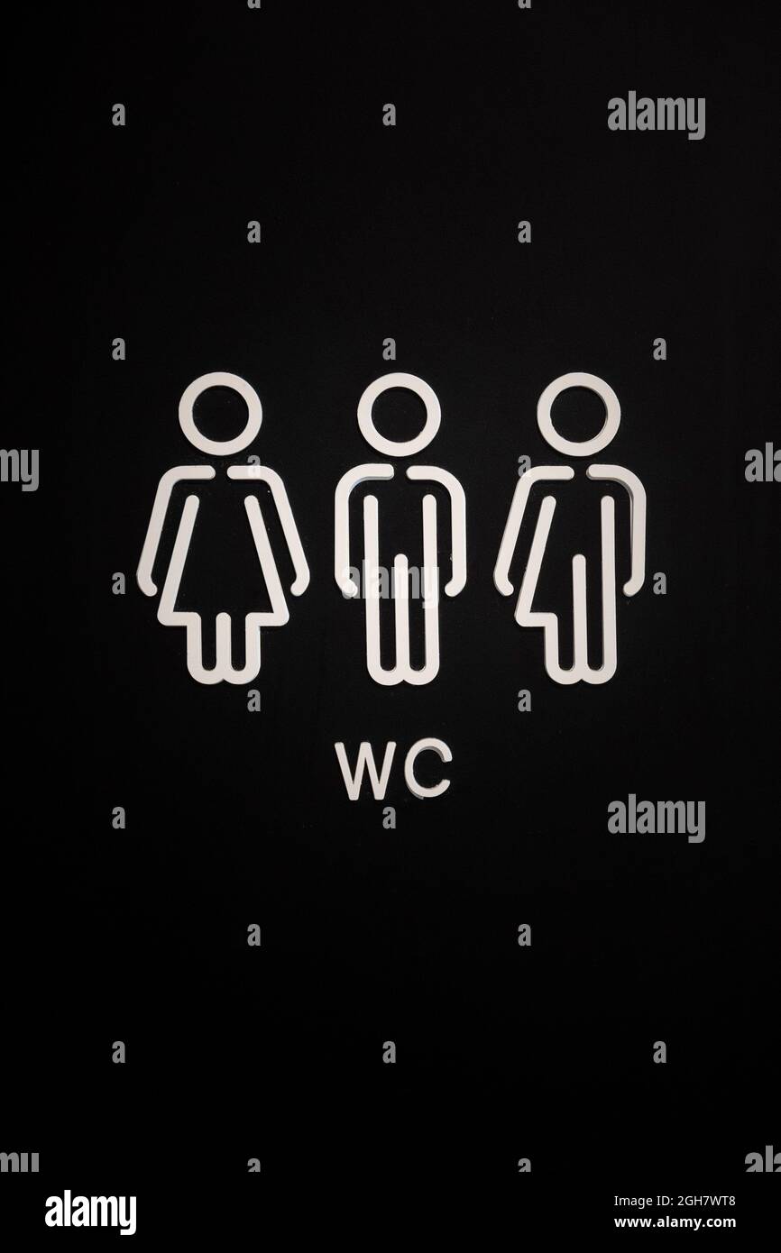 Sign for gender neutral bathroom Stock Photo Alamy