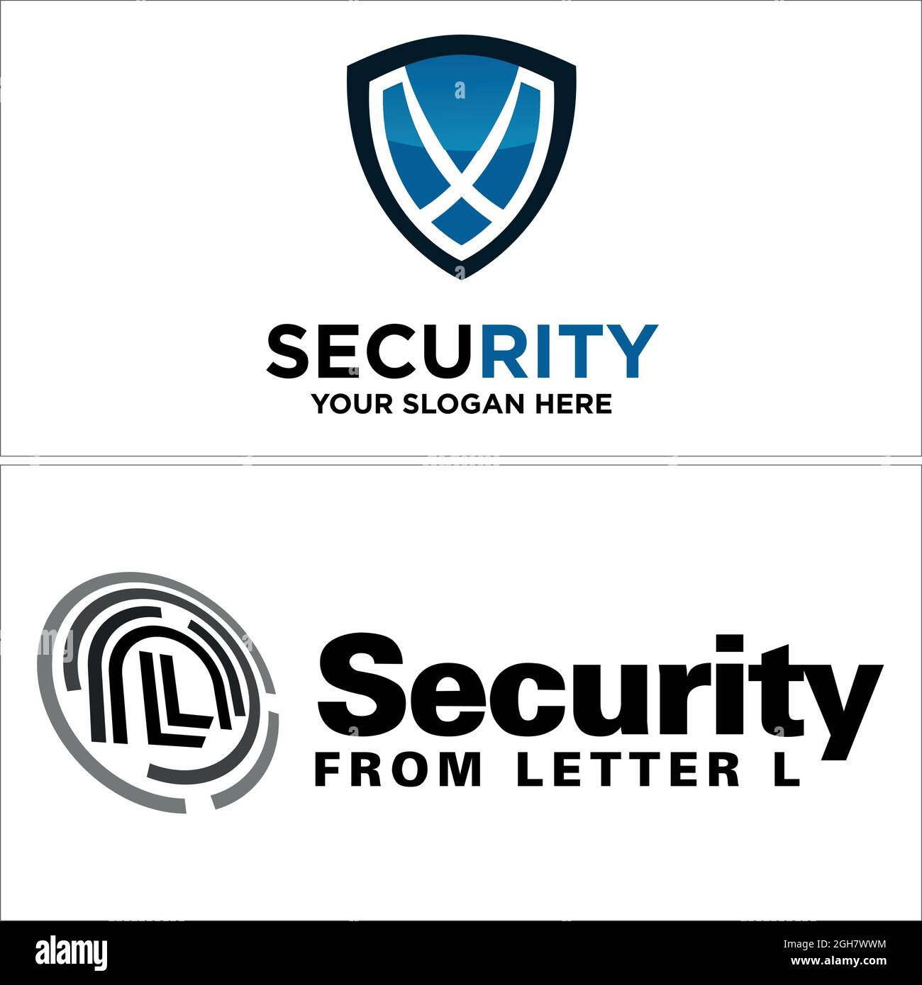 Technology shield circle security software logo design Stock Vector
