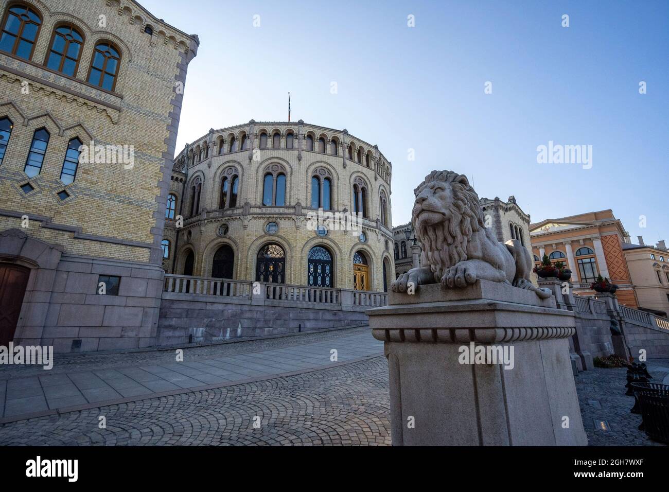 Stortinget - Norwegian Parliament in Oslo, Norway Stock Photo